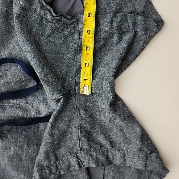 Jachs Girlfriend Blue Chambray Linen Blend Shorts Elasticized Waist Tie Sz Small - Picture 14 of 14